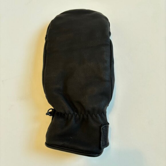NEW Italic Black Leather Mittens – Water-Repellent Goat Leather, Insulated, Size - Picture 6 of 6